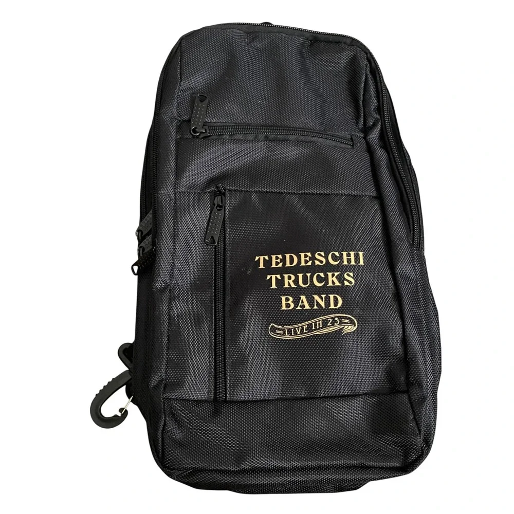 Tedeschi Trucks Band Live in 25 Sling Bag Black Gold Logo Travel